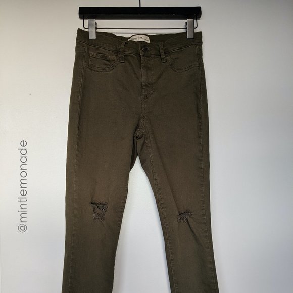 GAP Pants - Gap 1969 Distressed Easy Leggings, Olive Green
